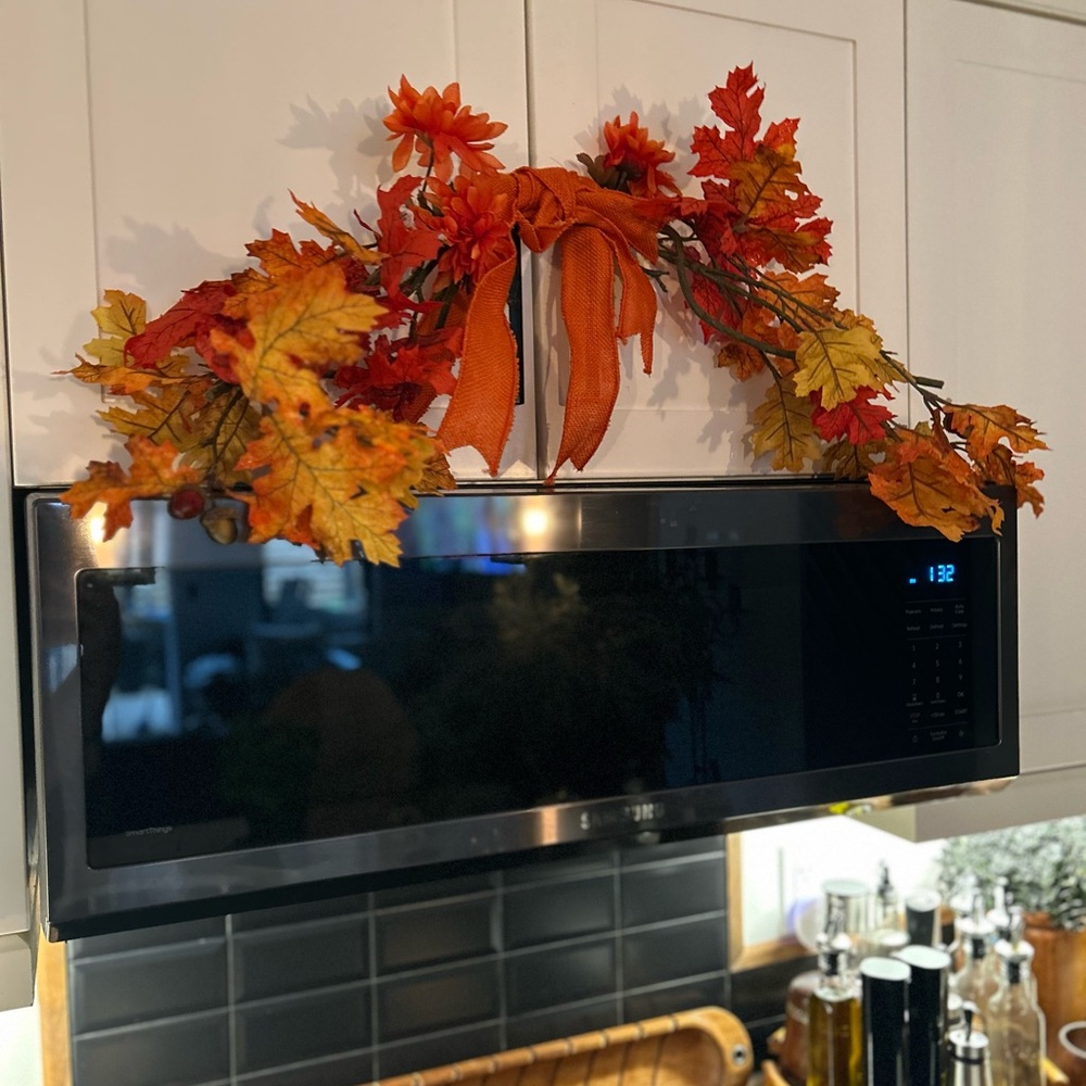 Autumn Leaf Garland with Bow